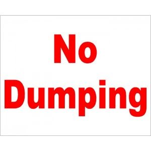 No Dumping sign