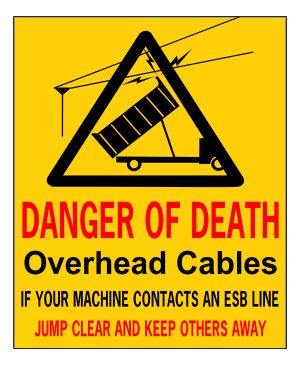 Danger Of Death Overhead Cables sign