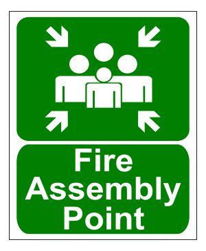 Fire assembly point A sign