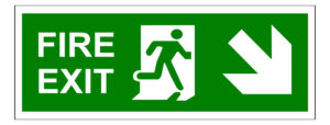 Fire Exit Down sign