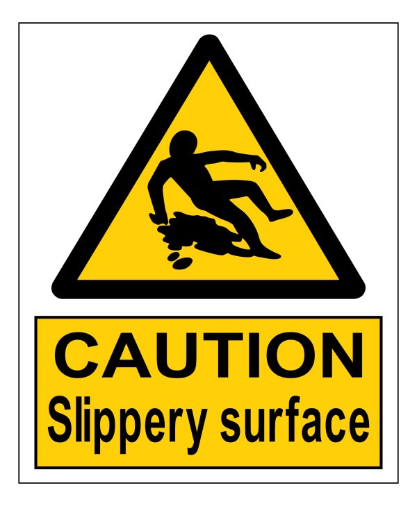 Caution Slippery Surface signage