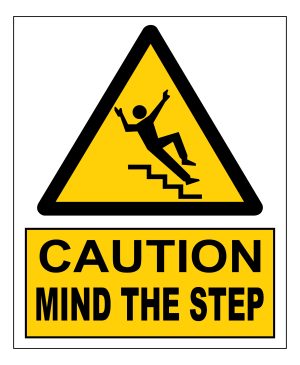 Mind The Step sign