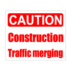 Caution Construction Traffic Merging
