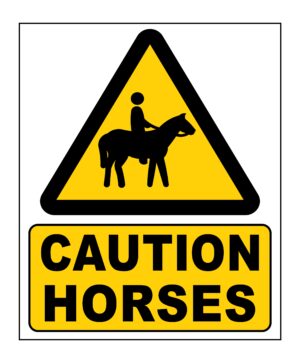 Warning signs - caution Horses