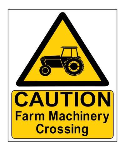 Caution Farm machinery Crossing sign