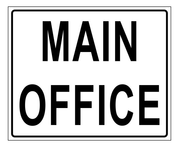 Main Office sign
