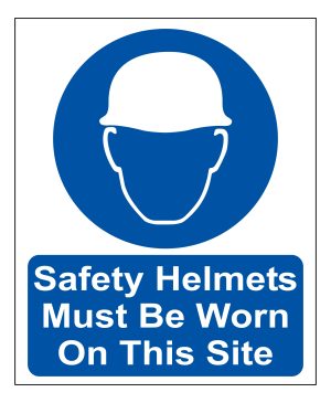 Hard Hats Must Be Worn On The Site sign