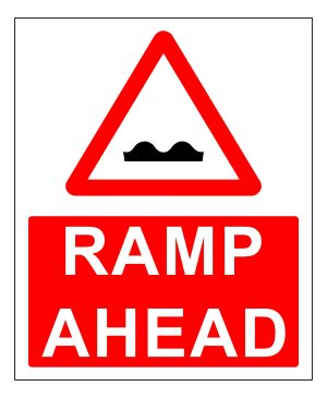Ramp ahead sign