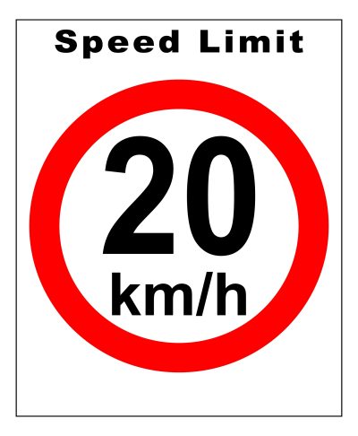 Speed limit 20 kph