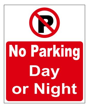 No parking day or night sign