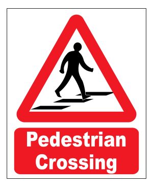 Pedestrian crossing safety sign