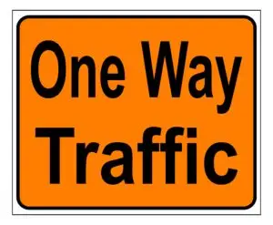 One way traffic sign