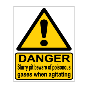 Danger: Slurry Pit, beware of poisonous gasses when agitating