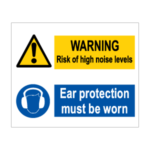 Warning Risk Of High Noise Levels Wear Ear Protection