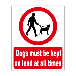 Dogs must be kept on lead at all times