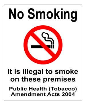 No smoking Its illegal to smoke on these premises sign
