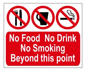 No Food No Drink No Smoking sign