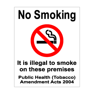 No Smoking, it is illegal to smoke on these premises