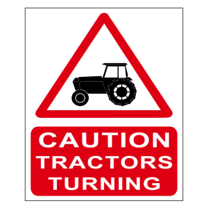 Caution Tractors Turning